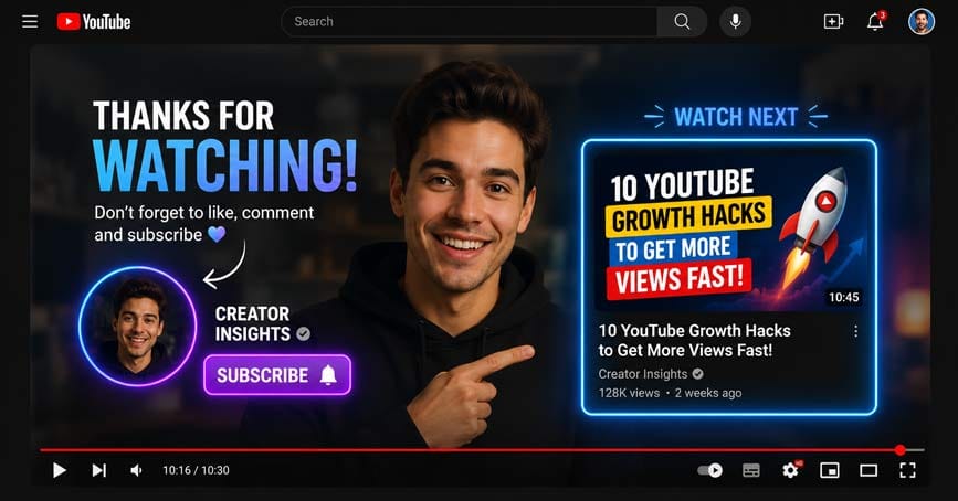 YouTube end screens and cards for viewer engagement
