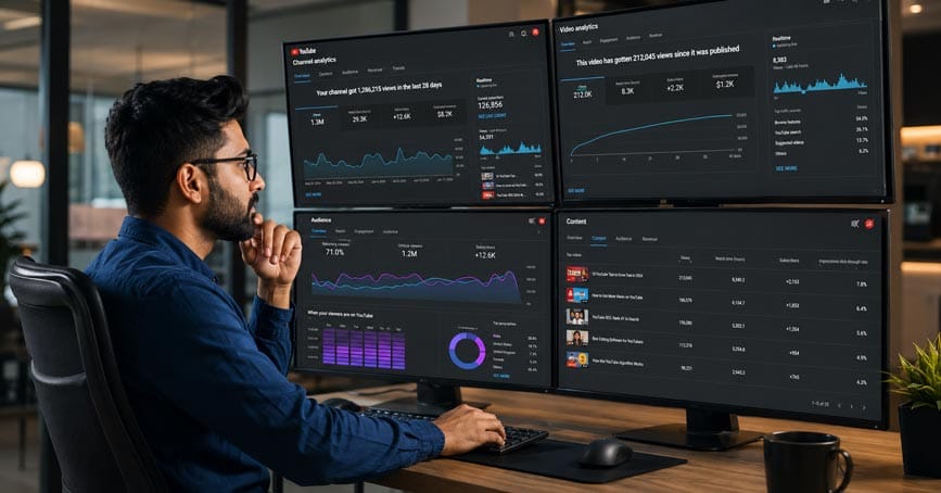 YouTube analytics dashboard for SEO strategy improvement
