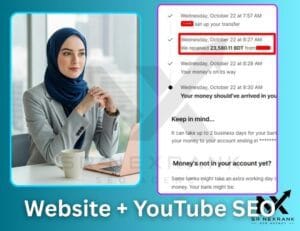 SR Nexrank is a professional SEO agency specializing in YouTube SEO, Website SEO, and Digital Marketing. This is the official logo of SR Nexrank SEO Agency.