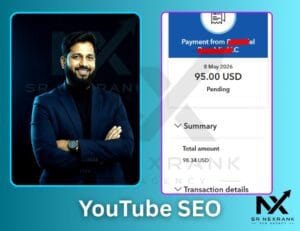 SR Nexrank is a professional SEO agency specializing in YouTube SEO, Website SEO, and Digital Marketing. This is the official logo of SR Nexrank SEO Agency.